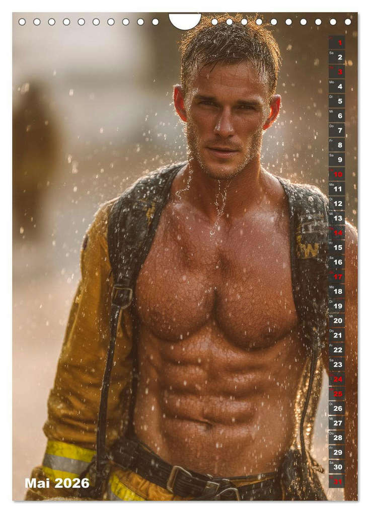 Weitere Ansicht: Lösch mich - Sexy Feuerwehrmänner fast nackt im Männerkalender (Wandkalender 2026 DIN A4 hoch), CALVENDO Monatskalender | MB - Fotografie, Calvendo