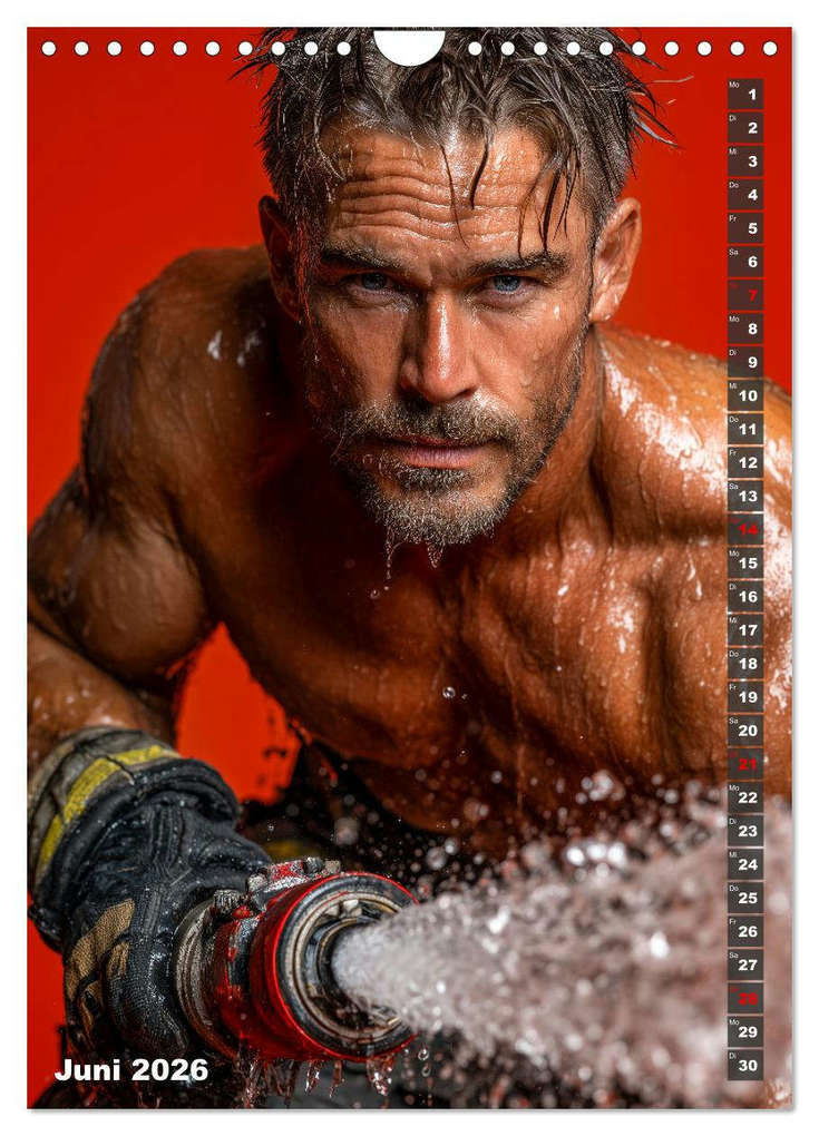 Weitere Ansicht: Lösch mich - Sexy Feuerwehrmänner fast nackt im Männerkalender (Wandkalender 2026 DIN A4 hoch), CALVENDO Monatskalender | MB - Fotografie, Calvendo