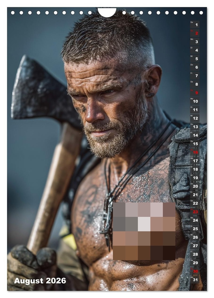 Weitere Ansicht: Lösch mich - Sexy Feuerwehrmänner fast nackt im Männerkalender (Wandkalender 2026 DIN A4 hoch), CALVENDO Monatskalender | MB - Fotografie, Calvendo