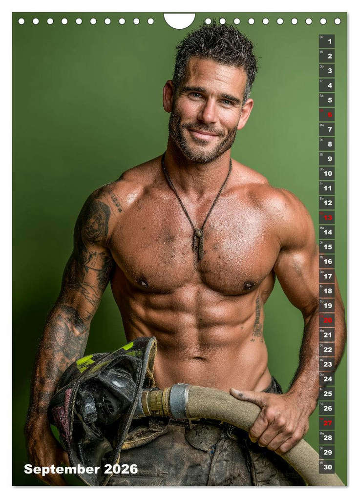 Weitere Ansicht: Lösch mich - Sexy Feuerwehrmänner fast nackt im Männerkalender (Wandkalender 2026 DIN A4 hoch), CALVENDO Monatskalender | MB - Fotografie, Calvendo