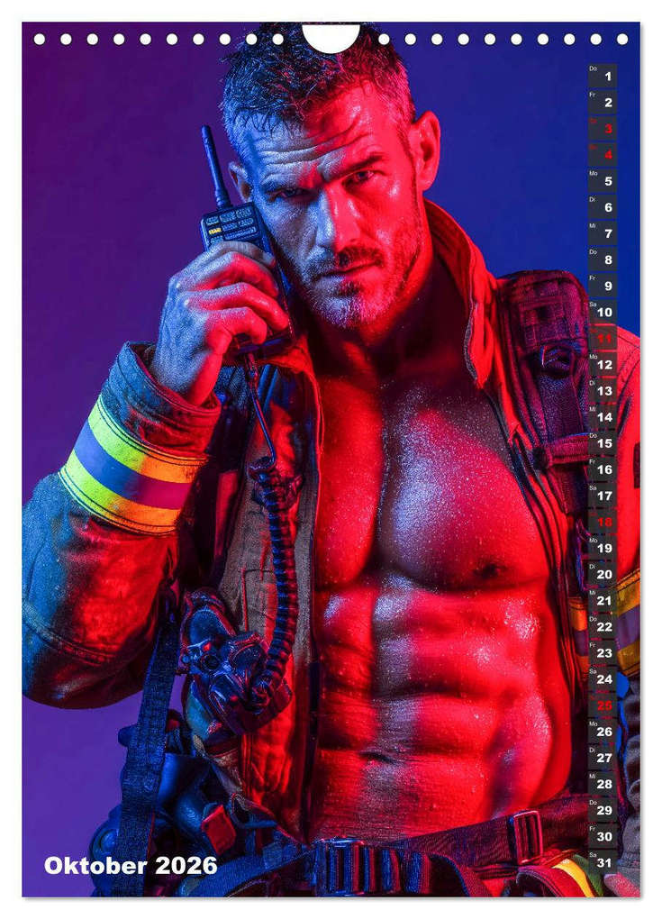 Weitere Ansicht: Lösch mich - Sexy Feuerwehrmänner fast nackt im Männerkalender (Wandkalender 2026 DIN A4 hoch), CALVENDO Monatskalender | MB - Fotografie, Calvendo