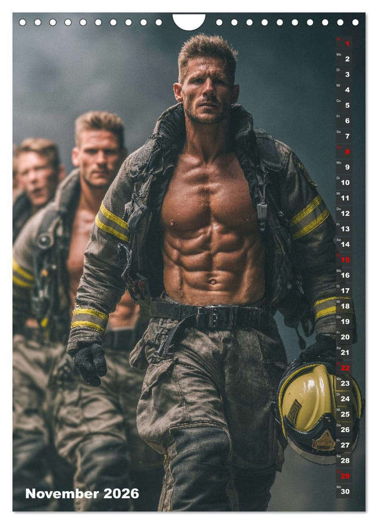 Weitere Ansicht: Lösch mich - Sexy Feuerwehrmänner fast nackt im Männerkalender (Wandkalender 2026 DIN A4 hoch), CALVENDO Monatskalender | MB - Fotografie, Calvendo