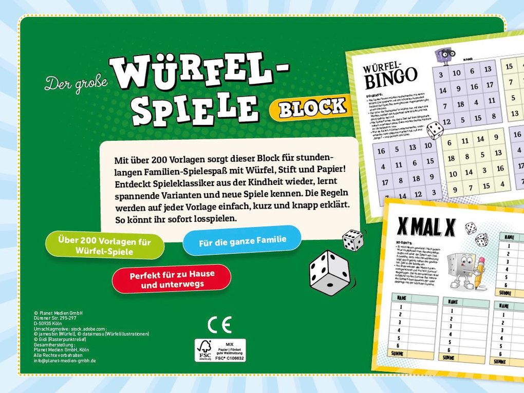 Weitere Ansicht: Der große Würfelspiele-Block