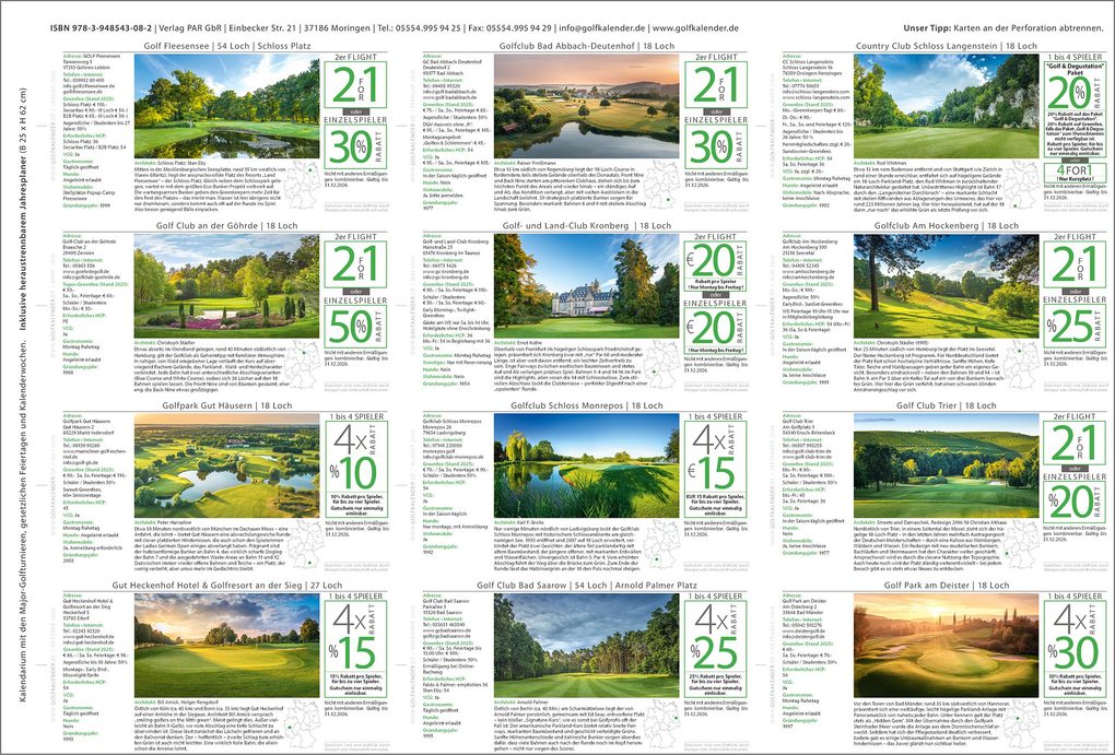 Weitere Ansicht: Golfkalender 2026 | Ralph Dörnte