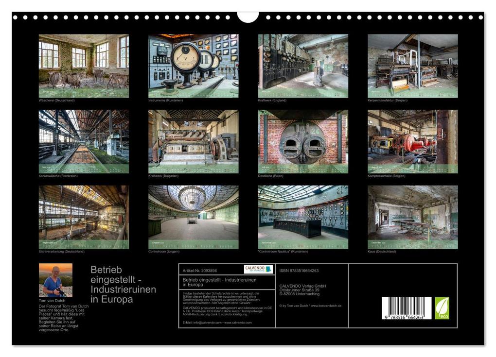 Weitere Ansicht: Betrieb eingestellt - Industrieruinen in Europa (Wandkalender 2026 DIN A3 quer), CALVENDO Monatskalender | Tom van Dutch, Calvendo