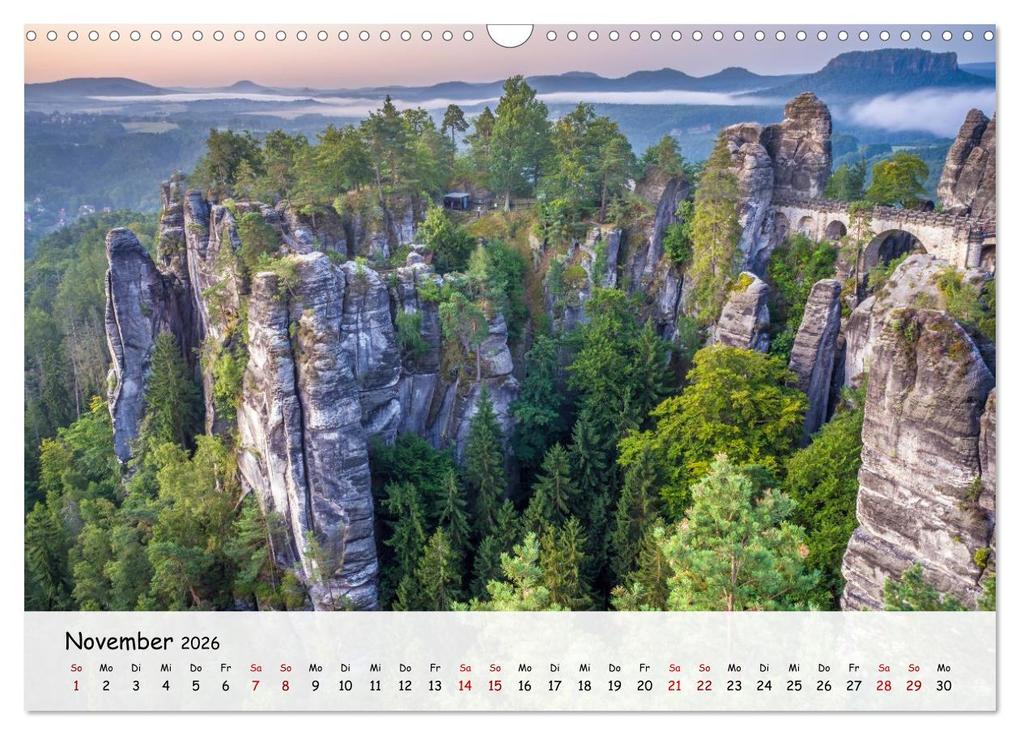 Weitere Ansicht: Sächsische Schweiz - Beeindruckende Felsen und unberührte Natur (Wandkalender 2026 DIN A3 quer), CALVENDO Monatskalender | Thomas Bugdoll, Calvendo