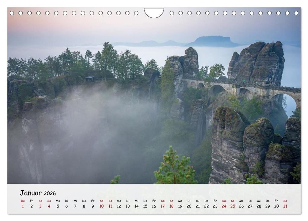 Weitere Ansicht: Sächsische Schweiz - Beeindruckende Felsen und unberührte Natur (Wandkalender 2026 DIN A4 quer), CALVENDO Monatskalender | Thomas Bugdoll, Calvendo