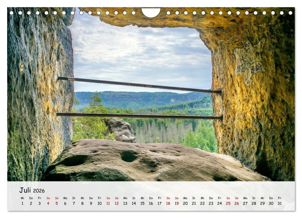 Weitere Ansicht: Sächsische Schweiz - Beeindruckende Felsen und unberührte Natur (Wandkalender 2026 DIN A4 quer), CALVENDO Monatskalender | Thomas Bugdoll, Calvendo