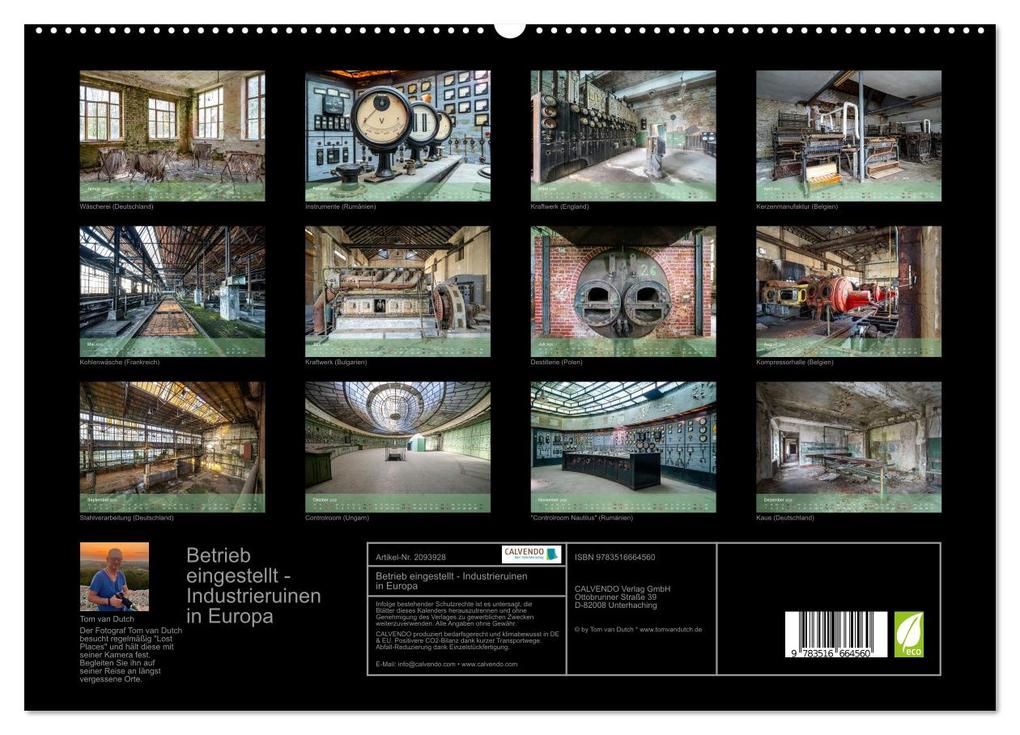 Weitere Ansicht: Betrieb eingestellt - Industrieruinen in Europa (hochwertiger Premium Wandkalender 2026 DIN A2 quer), Kunstdruck in Hochglanz | Tom van Dutch, Calvendo