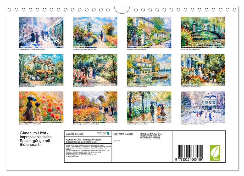 Weitere Ansicht: Gärten im Licht - Impressionistische Spaziergänge mit Blütenpracht (Wandkalender 2026 DIN A4 quer), CALVENDO Monatskalender | Anja Frost, Calvendo