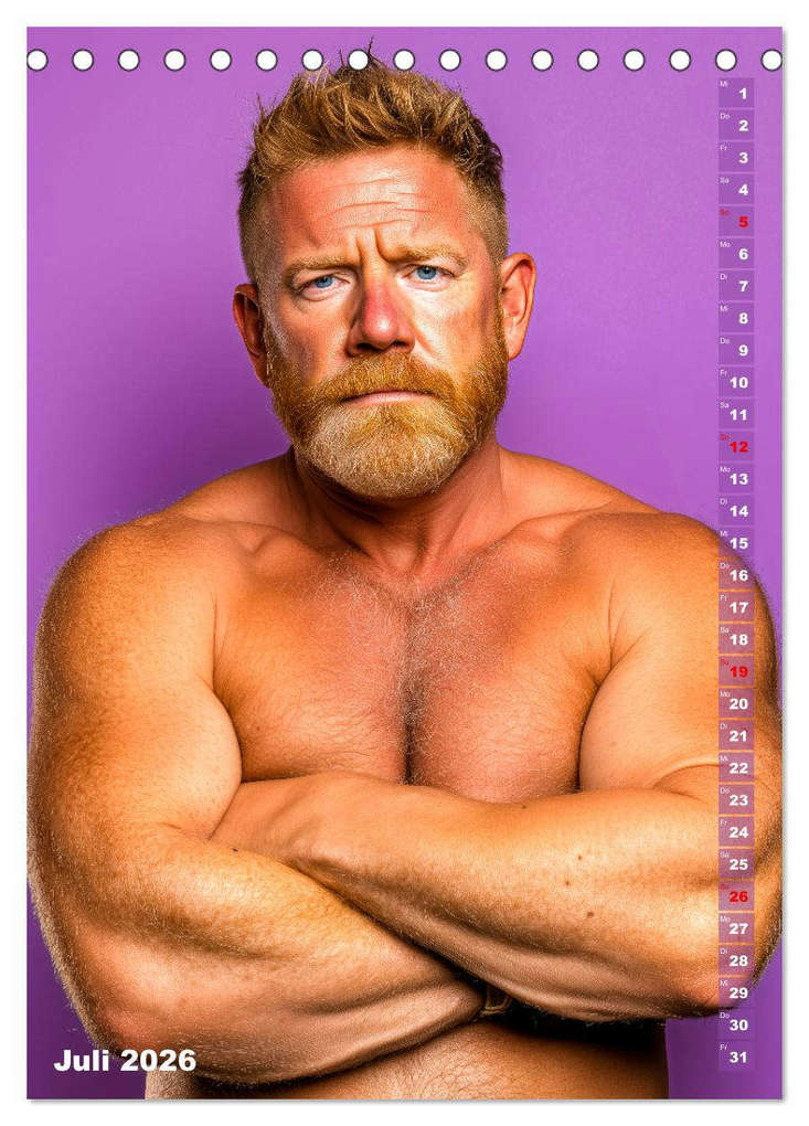 Weitere Ansicht: Bärchentyp - Sexy Männerkalender mit Bart, Bierbauch und Charakter (Tischkalender 2026 DIN A5 hoch), CALVENDO Monatskalender | MB - Fotografie, Calvendo
