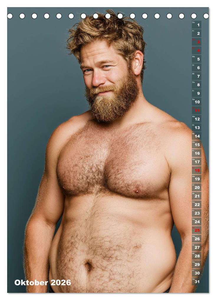 Weitere Ansicht: Bärchentyp - Sexy Männerkalender mit Bart, Bierbauch und Charakter (Tischkalender 2026 DIN A5 hoch), CALVENDO Monatskalender | MB - Fotografie, Calvendo