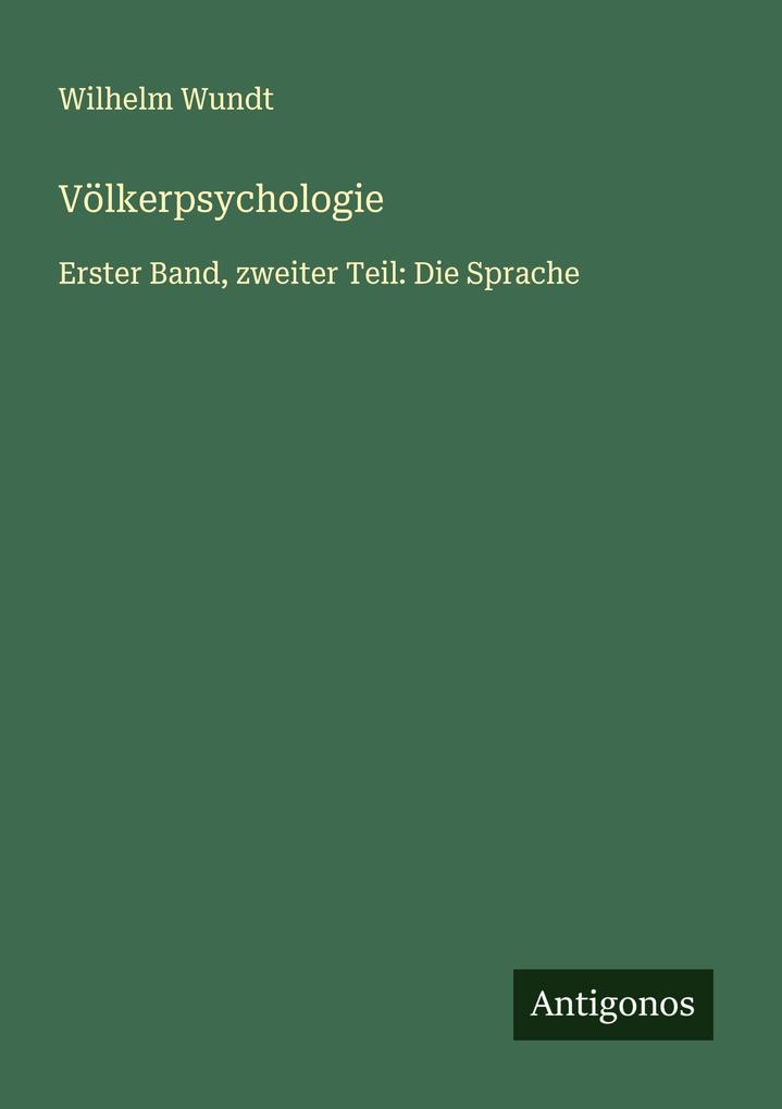 Produktbild: Völkerpsychologie | Wilhelm Wundt