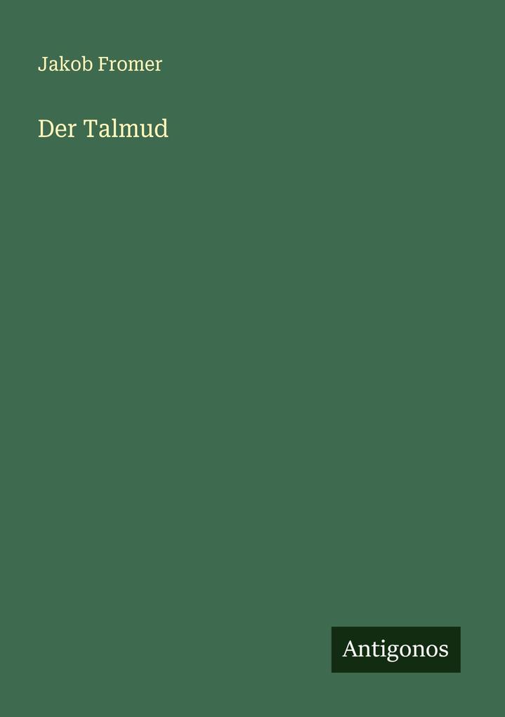 Produktbild: Der Talmud | Jakob Fromer
