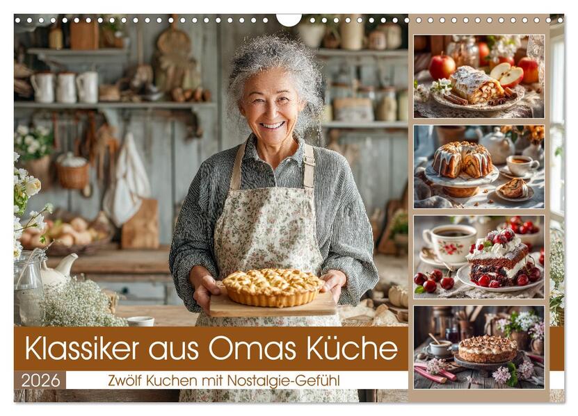 Produktbild: Klassiker aus Omas Küche - Zwölf Kuchen mit Nostalgie-Gefühl (Wandkalender 2026 DIN A3 quer), CALVENDO Monatskalender | MB Fotografie, Calvendo