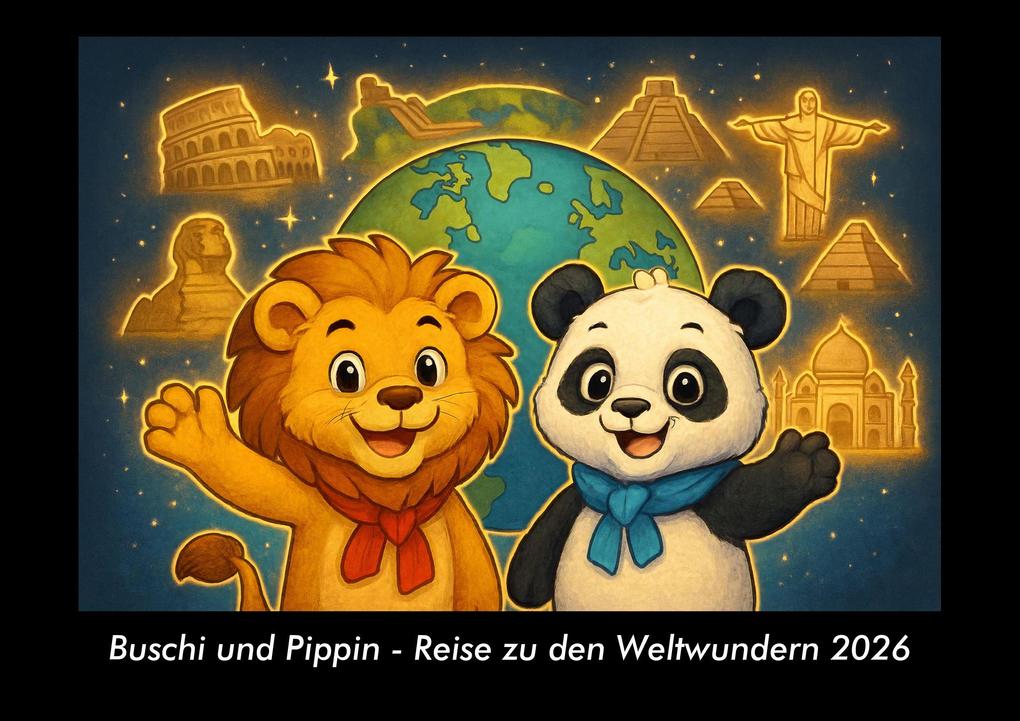 Buschi und Pippin - Reise zu den Weltwundern 2026 Fotokalender DIN A3 ...