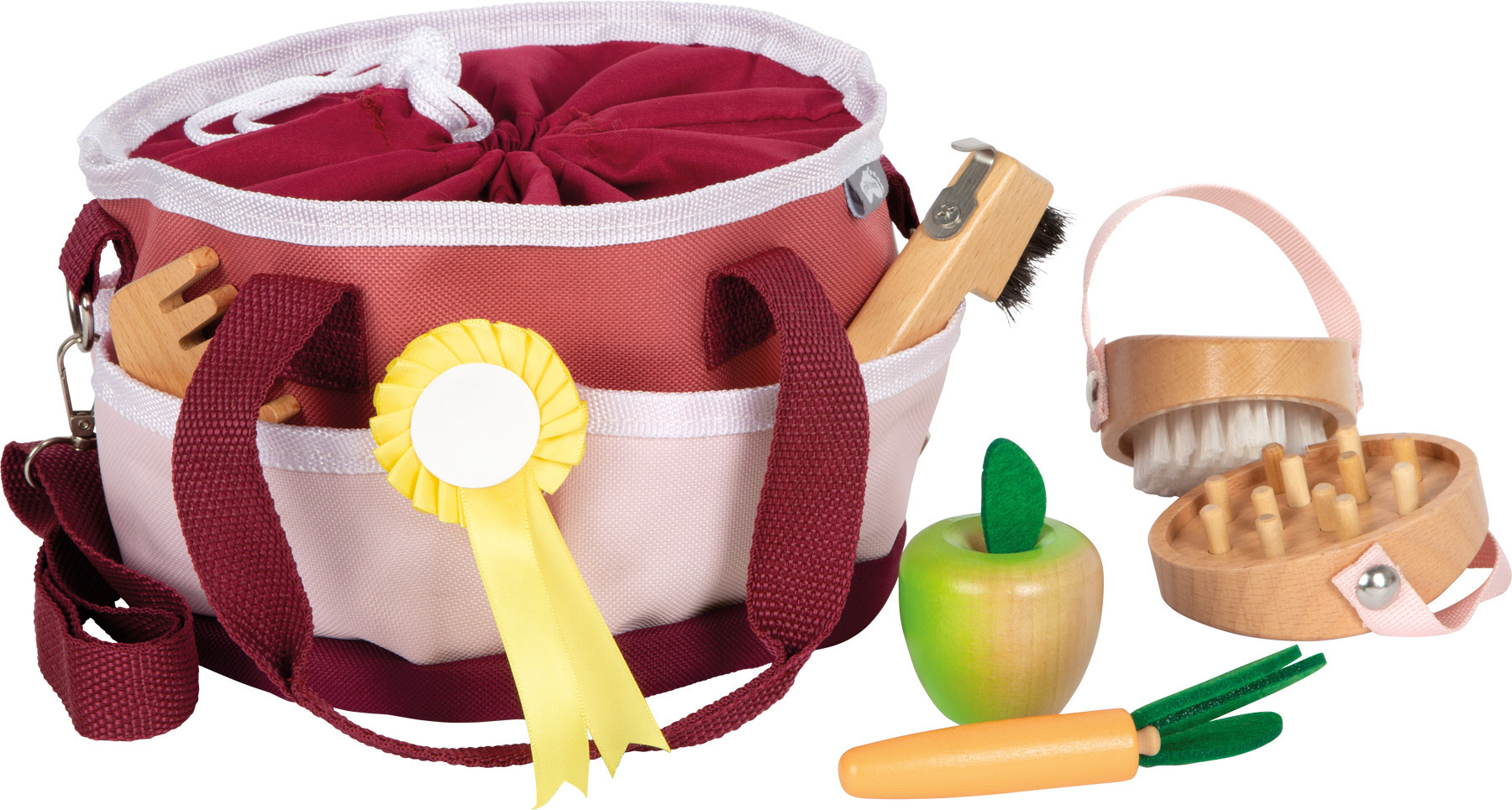 Produktbild: Pferdepflegeset mit Tasche rot