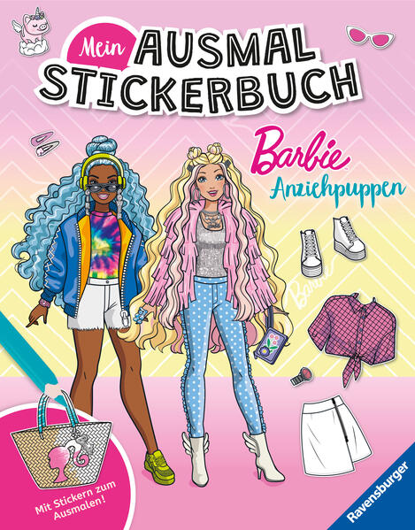 Produktbild: Mein Ausmalstickerbuch Barbie - Anziehpuppen