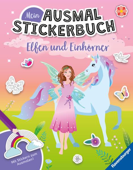 Produktbild: Mein Ausmalstickerbuch - Elfen und Einhörner