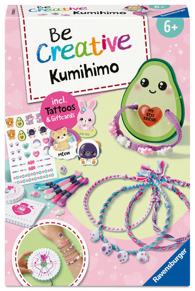 Produktbild: BeCreative Midi - Freundschaftsbändchen Kumihimo & Tattoos Kawaii