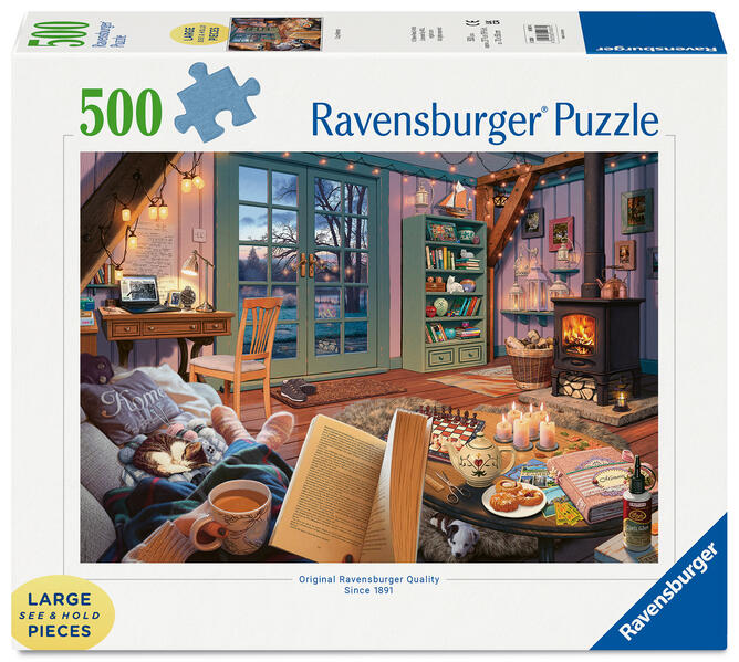 Produktbild: Erwachsenenpuzzle 500 Large Pieces - Gemütliche Leseecke