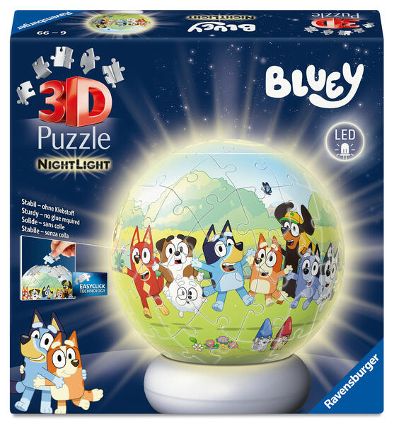 Produktbild: 3D Puzzle-Ball Nachtlicht Bluey
