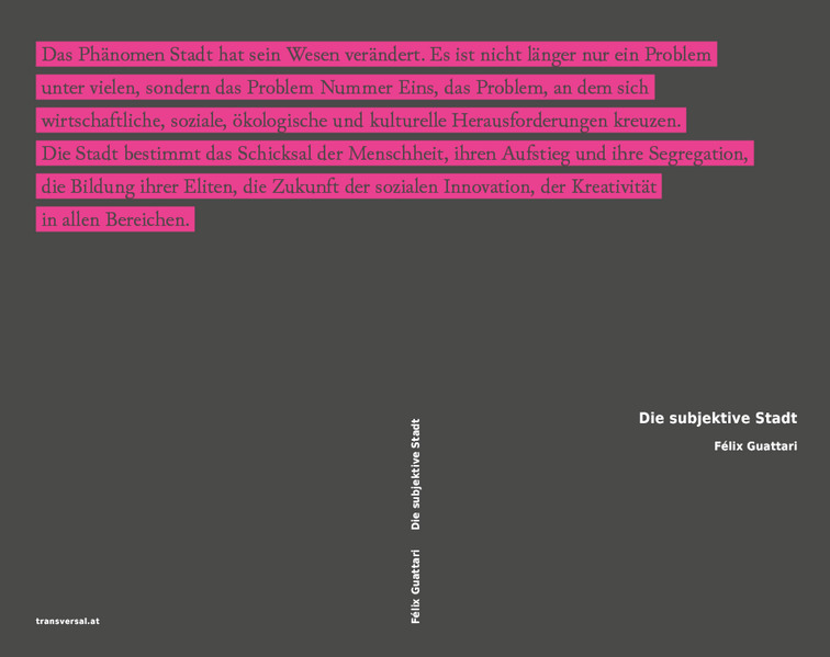 Produktbild: Die subjektive Stadt | Félix Guattari