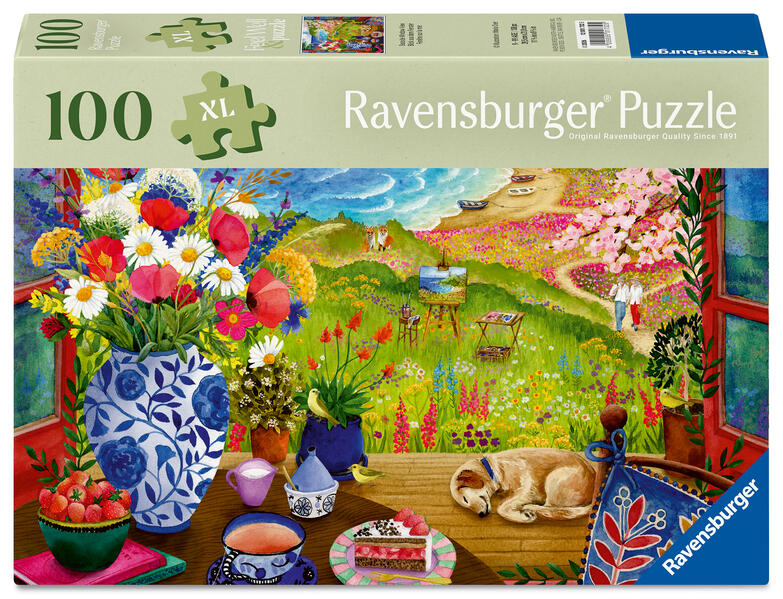 1000 Teile Puzzle „Vögel & Blumen“ – Naturmotiv Mit Schmetterlingen, Fertig 70 X 50 Cm, Inkl. Poster