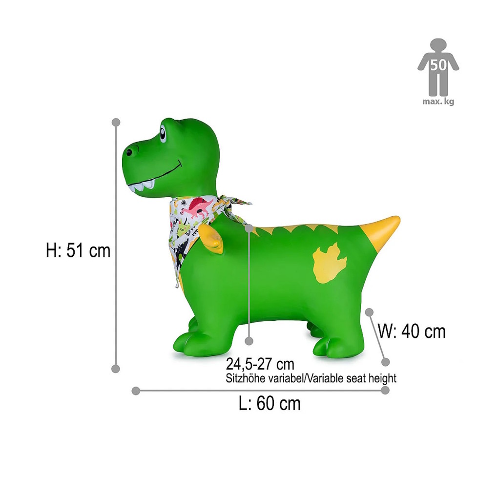Weitere Ansicht: Jamara - Hüpftier Dino mit Flügel HoppyDoo grün mit Pumpe