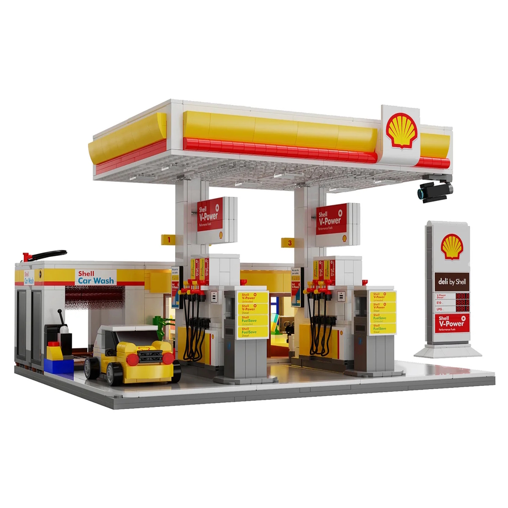 Weitere Ansicht: CaDA - Shell Tankstelle mit Shop und Waschanlage 1:30 Bricks