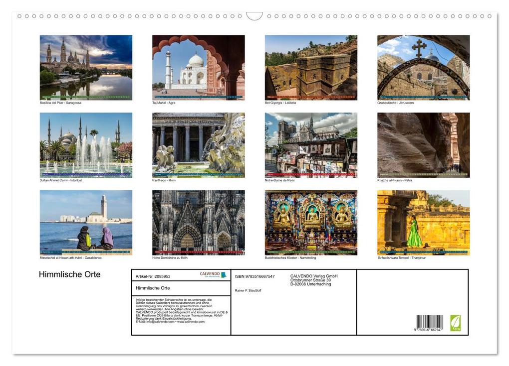 Weitere Ansicht: Himmlische Orte (Wandkalender 2026 DIN A2 quer), CALVENDO Monatskalender | Rainer F. Steußloff, Calvendo