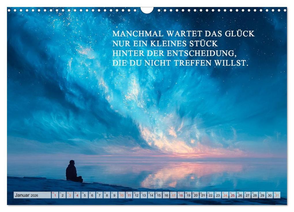 Weitere Ansicht: Weisheit und Motivation - Inspiration voller Sinn und Stärke (Wandkalender 2026 DIN A3 quer), CALVENDO Monatskalender | Dirk Meutzner, Calvendo