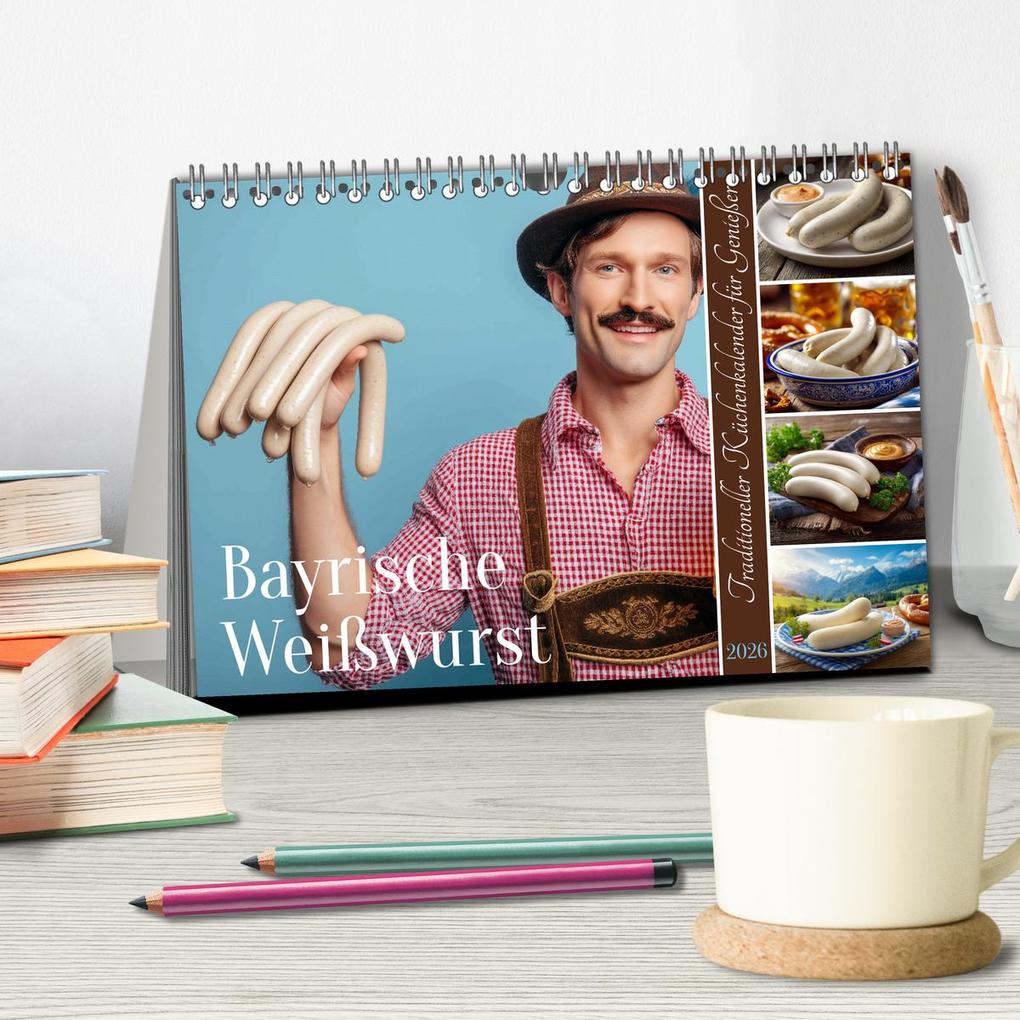 Weitere Ansicht: Bayrische Weißwurst - Traditioneller Küchenkalender für Genießer (Tischkalender 2026 DIN A5 quer), CALVENDO Monatskalender | MB Fotografie, Calvendo