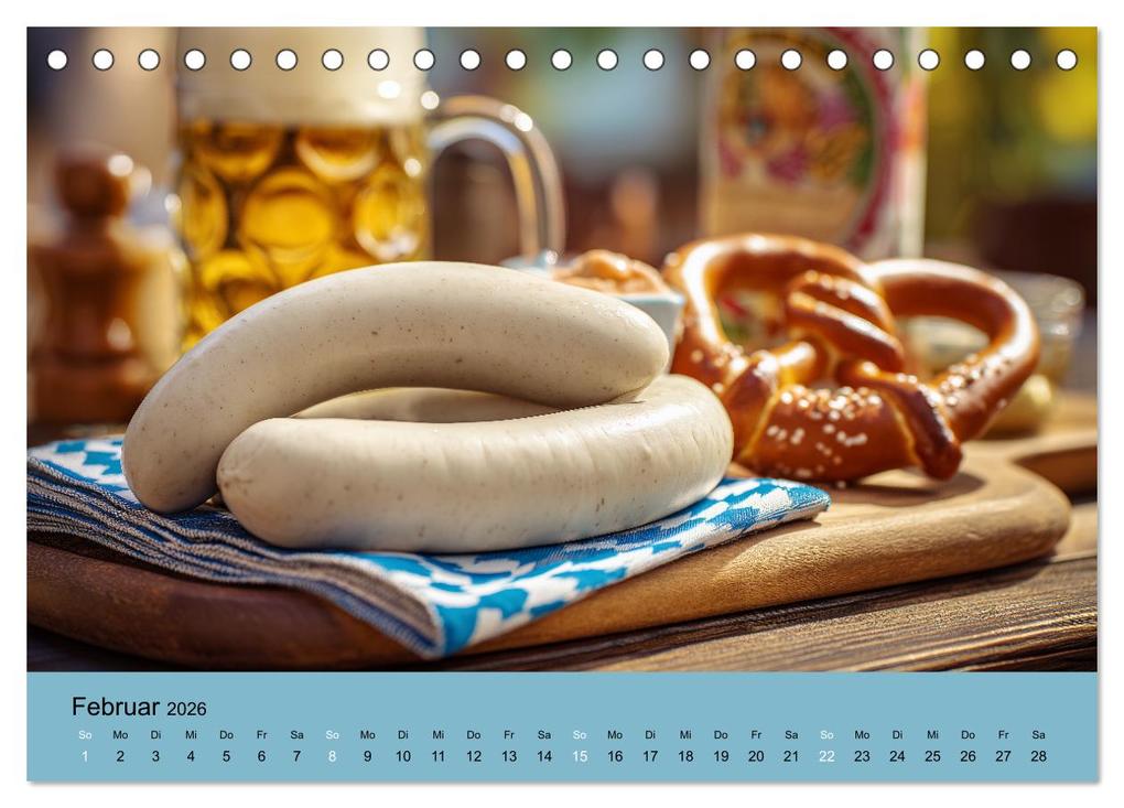Weitere Ansicht: Bayrische Weißwurst - Traditioneller Küchenkalender für Genießer (Tischkalender 2026 DIN A5 quer), CALVENDO Monatskalender | MB Fotografie, Calvendo