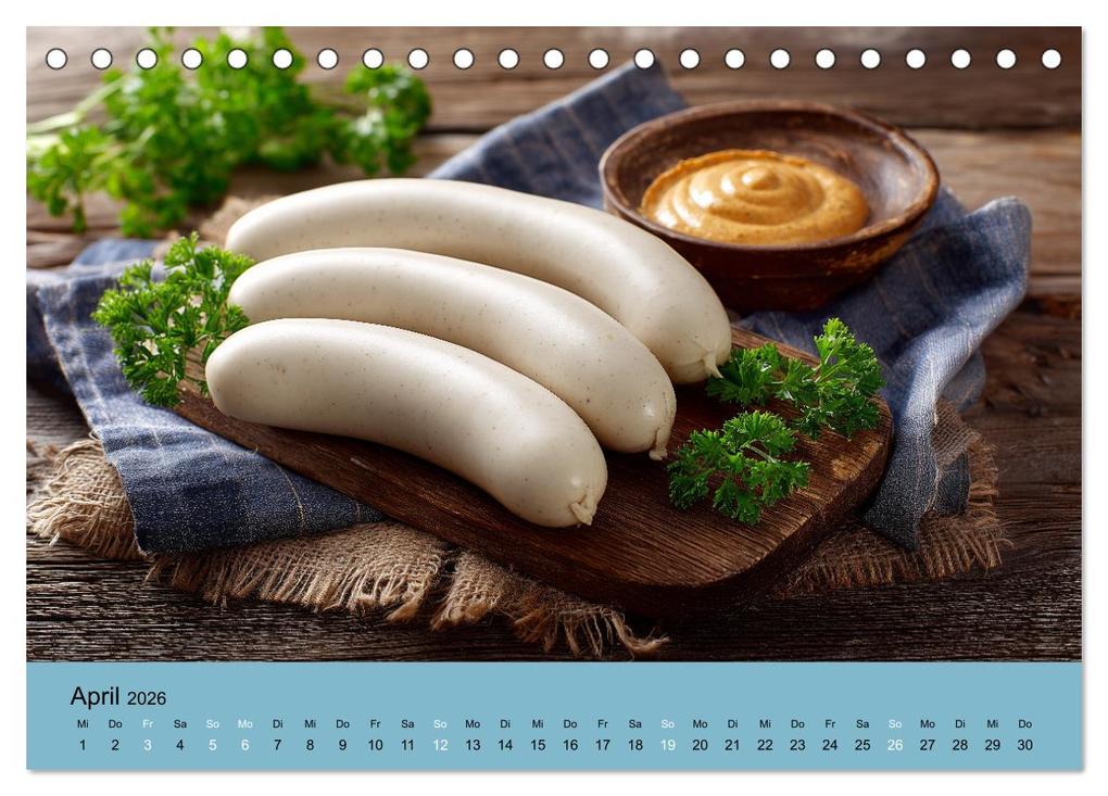 Weitere Ansicht: Bayrische Weißwurst - Traditioneller Küchenkalender für Genießer (Tischkalender 2026 DIN A5 quer), CALVENDO Monatskalender | MB Fotografie, Calvendo