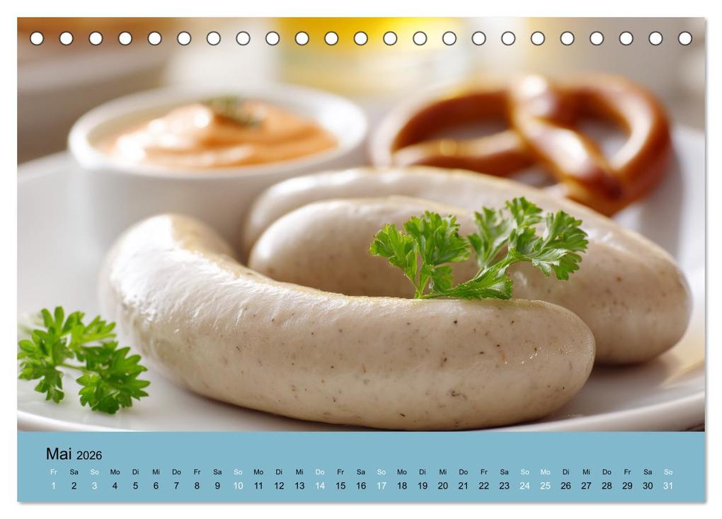 Weitere Ansicht: Bayrische Weißwurst - Traditioneller Küchenkalender für Genießer (Tischkalender 2026 DIN A5 quer), CALVENDO Monatskalender | MB Fotografie, Calvendo