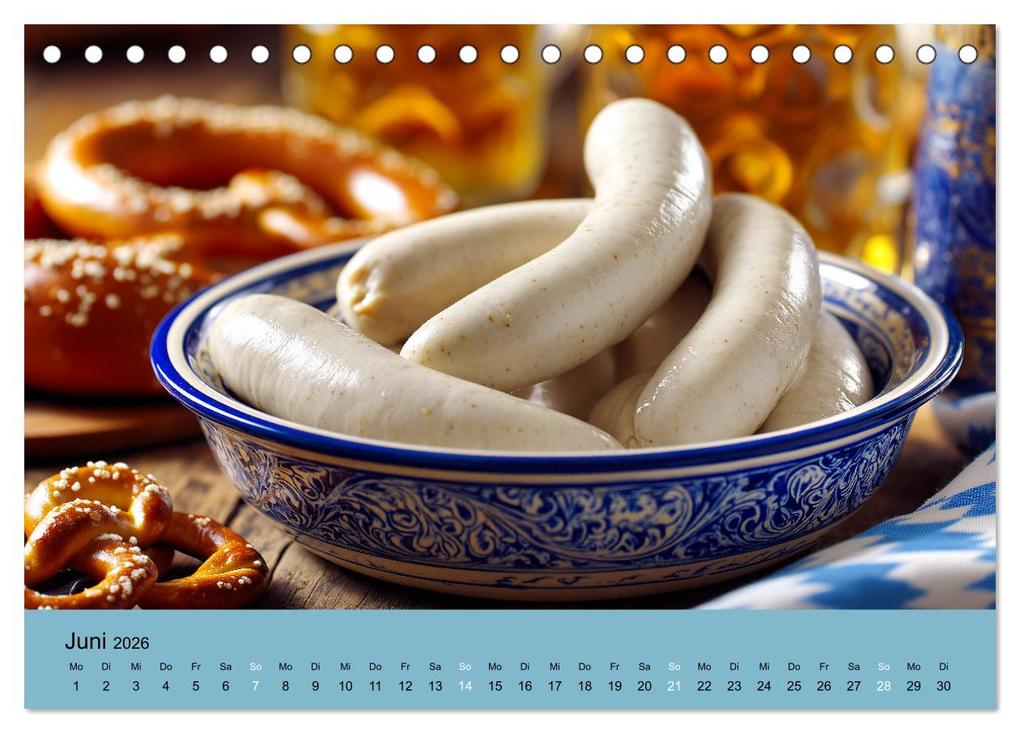 Weitere Ansicht: Bayrische Weißwurst - Traditioneller Küchenkalender für Genießer (Tischkalender 2026 DIN A5 quer), CALVENDO Monatskalender | MB Fotografie, Calvendo