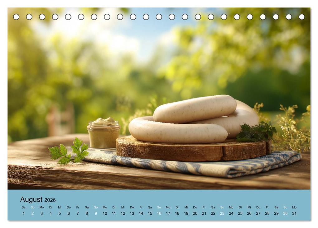 Weitere Ansicht: Bayrische Weißwurst - Traditioneller Küchenkalender für Genießer (Tischkalender 2026 DIN A5 quer), CALVENDO Monatskalender | MB Fotografie, Calvendo