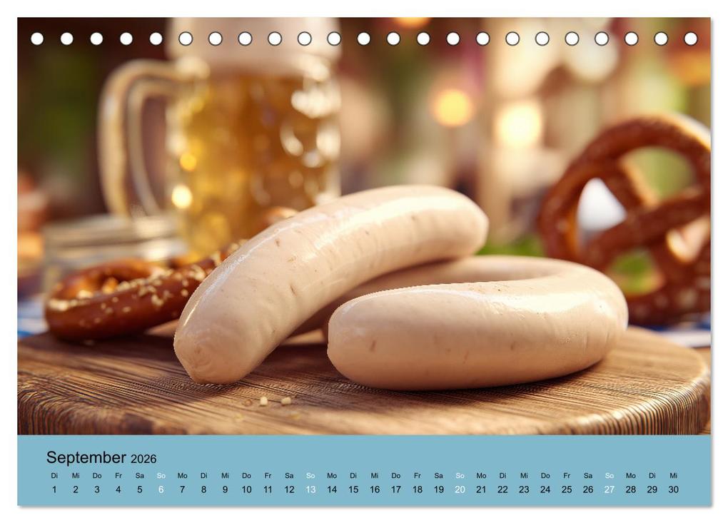 Weitere Ansicht: Bayrische Weißwurst - Traditioneller Küchenkalender für Genießer (Tischkalender 2026 DIN A5 quer), CALVENDO Monatskalender | MB Fotografie, Calvendo