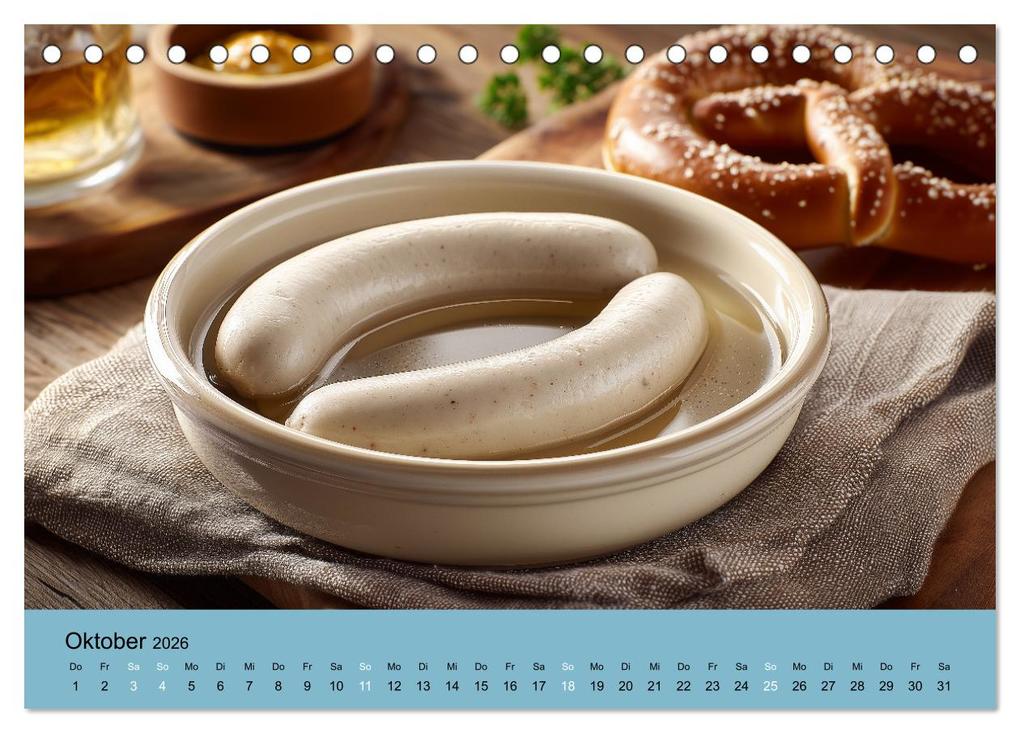 Weitere Ansicht: Bayrische Weißwurst - Traditioneller Küchenkalender für Genießer (Tischkalender 2026 DIN A5 quer), CALVENDO Monatskalender | MB Fotografie, Calvendo