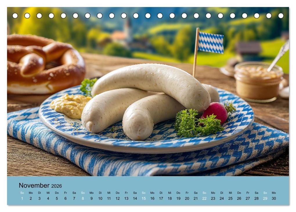 Weitere Ansicht: Bayrische Weißwurst - Traditioneller Küchenkalender für Genießer (Tischkalender 2026 DIN A5 quer), CALVENDO Monatskalender | MB Fotografie, Calvendo
