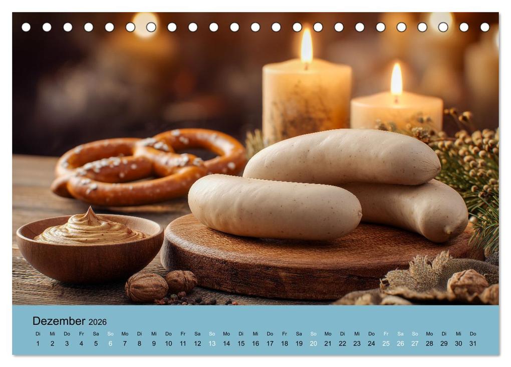 Weitere Ansicht: Bayrische Weißwurst - Traditioneller Küchenkalender für Genießer (Tischkalender 2026 DIN A5 quer), CALVENDO Monatskalender | MB Fotografie, Calvendo