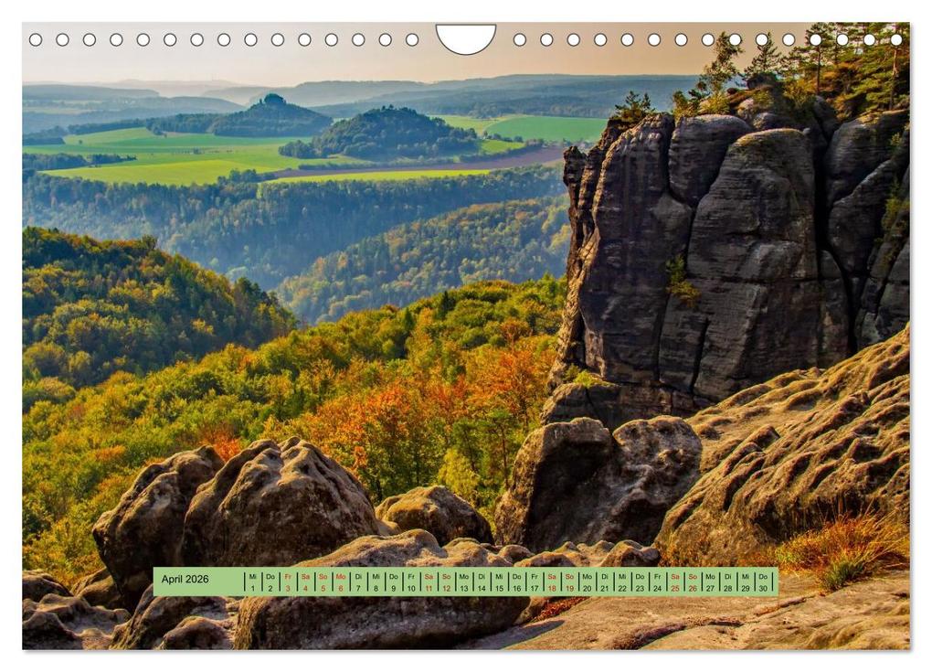 Weitere Ansicht: Sächsische Schweiz - Erlebnisse eines Herbsturlaubs (Wandkalender 2026 DIN A4 quer), CALVENDO Monatskalender | Holger Felix, Calvendo