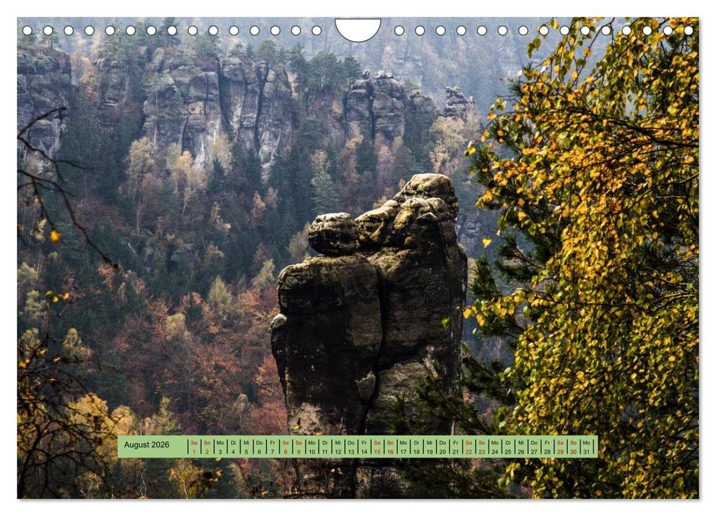 Weitere Ansicht: Sächsische Schweiz - Erlebnisse eines Herbsturlaubs (Wandkalender 2026 DIN A4 quer), CALVENDO Monatskalender | Holger Felix, Calvendo
