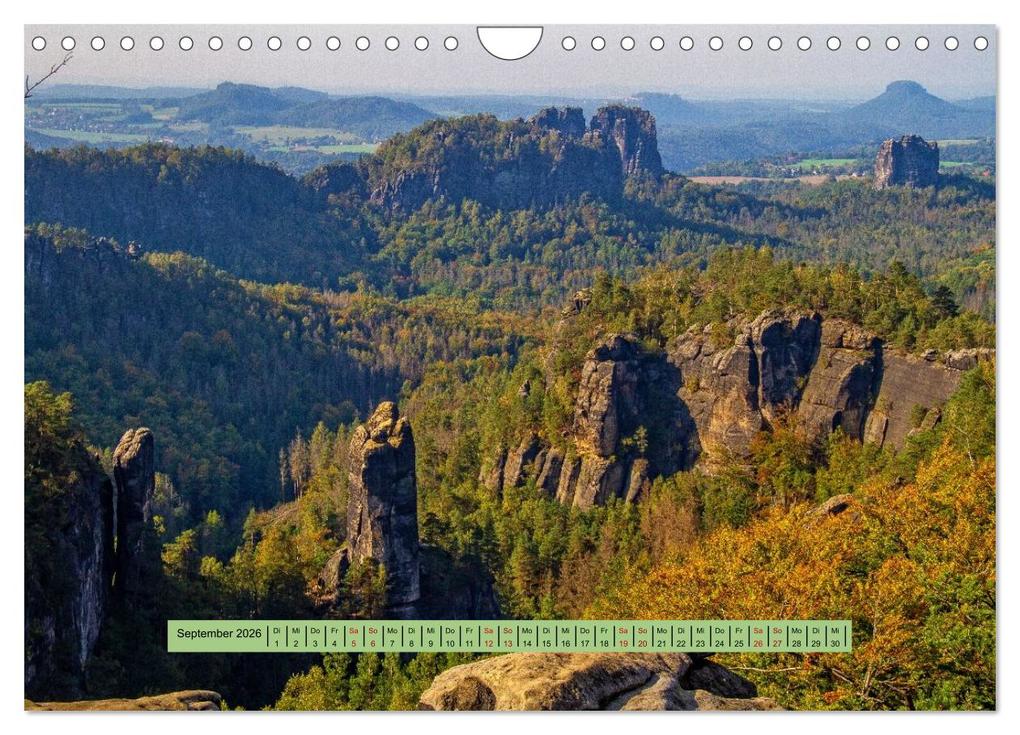 Weitere Ansicht: Sächsische Schweiz - Erlebnisse eines Herbsturlaubs (Wandkalender 2026 DIN A4 quer), CALVENDO Monatskalender | Holger Felix, Calvendo