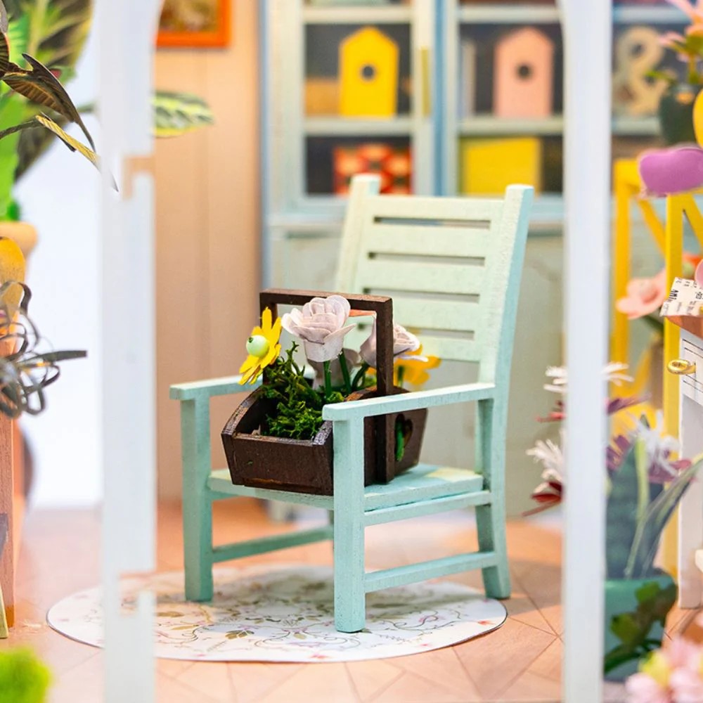 Weitere Ansicht: Figured'Art - DIY Miniaturhaus: Sonnige Blume Kreatives Bastelset, Haus mit LED, 103 Teilen