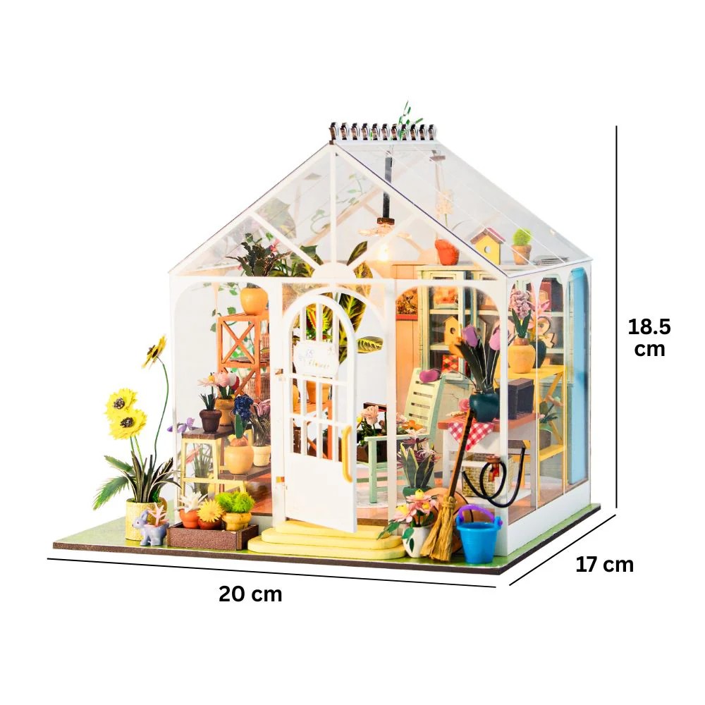 Weitere Ansicht: Figured'Art - DIY Miniaturhaus: Sonnige Blume Kreatives Bastelset, Haus mit LED, 103 Teilen