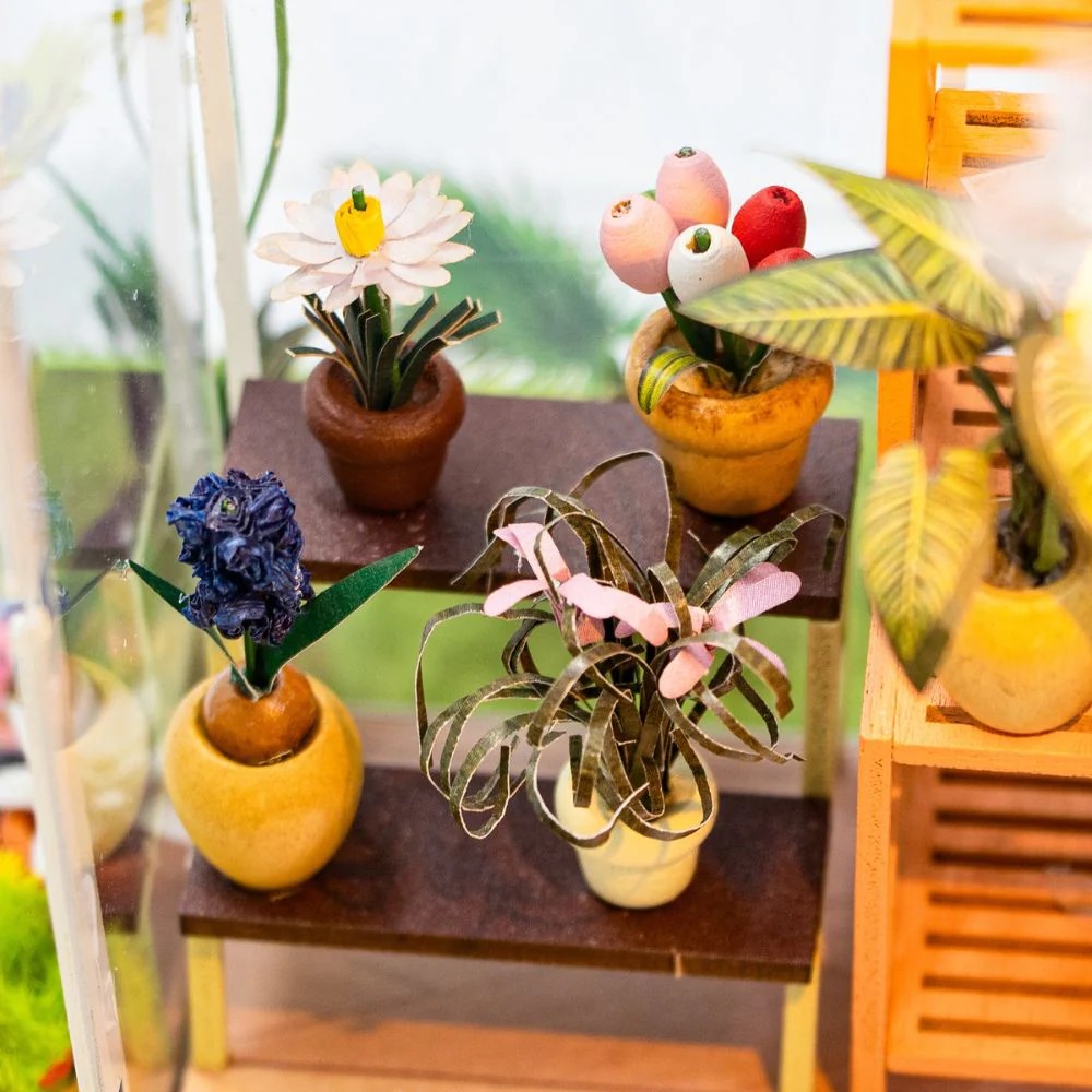 Weitere Ansicht: Figured'Art - DIY Miniaturhaus: Sonnige Blume Kreatives Bastelset, Haus mit LED, 103 Teilen