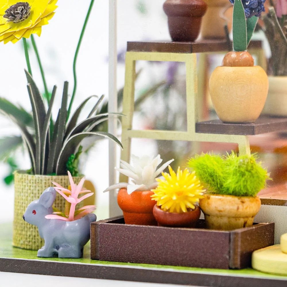 Weitere Ansicht: Figured'Art - DIY Miniaturhaus: Sonnige Blume Kreatives Bastelset, Haus mit LED, 103 Teilen