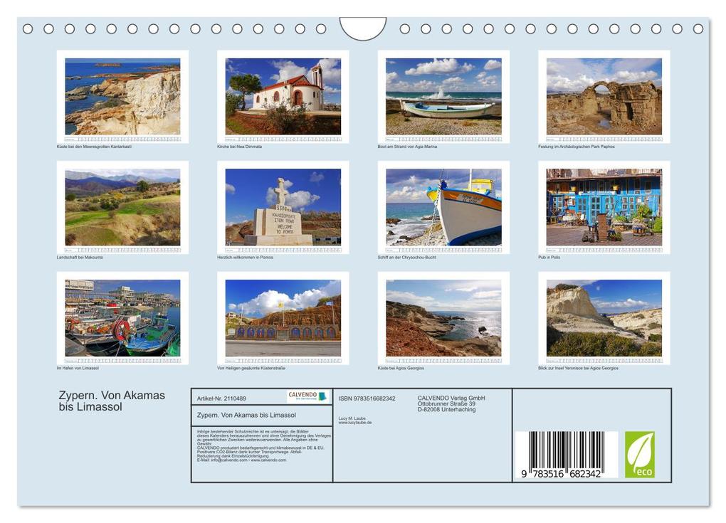 Weitere Ansicht: Zypern. Von Akamas bis Limassol (Wandkalender 2026 DIN A4 quer), CALVENDO Monatskalender | Lucy M. Laube, Calvendo